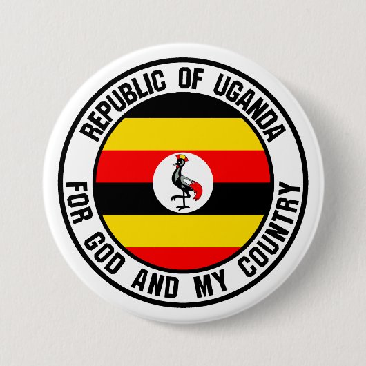 Oeganda Ronde Embleem Button 7,6 Cm (Voorkant)