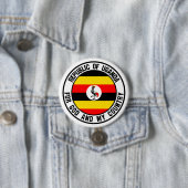 Oeganda Ronde Embleem Button 7,6 Cm (In situ)