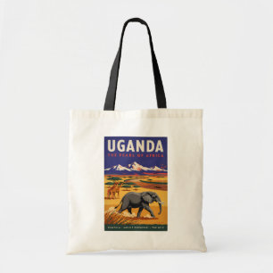 Oeganda Safari Illustratie Reis Kunst Vintage Tote Bag