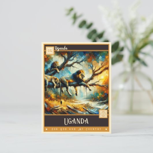 Oeganda | schilderij briefkaart (Staand voorkant)