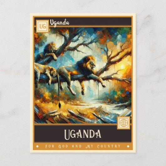 Oeganda |  schilderij briefkaart (Voorkant)