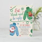 Oeganda Sweater Party Eat Drink and be Ugly Party Kaart (Staand voorkant)
