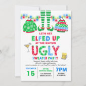 Oeganda Sweater Party Invitation Kerstmis voorbij Kaart (Voorkant)