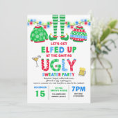 Oeganda Sweater Party Invitation Kerstmis voorbij Kaart (Staand voorkant)