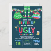 Oeganda Sweater Party Invitation Kerstmis voorbij Kaart (Voorkant)