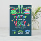 Oeganda Sweater Party Invitation Kerstmis voorbij Kaart (Staand voorkant)