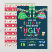 Oeganda Sweater Party Invitation Kerstmis voorbij Kaart (Voorkant / Achterkant)