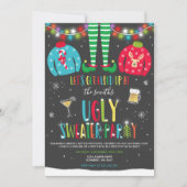 Oeganda Sweater Party Invitation Kerstmis voorbij Kaart (Voorkant)