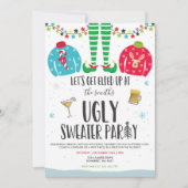 Oeganda Sweater Party Invitation Kerstmis voorbij Kaart (Voorkant)