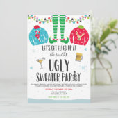 Oeganda Sweater Party Invitation Kerstmis voorbij Kaart (Staand voorkant)