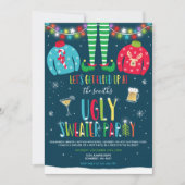 Oeganda Sweater Party Invitation Kerstmis voorbij Kaart (Voorkant)
