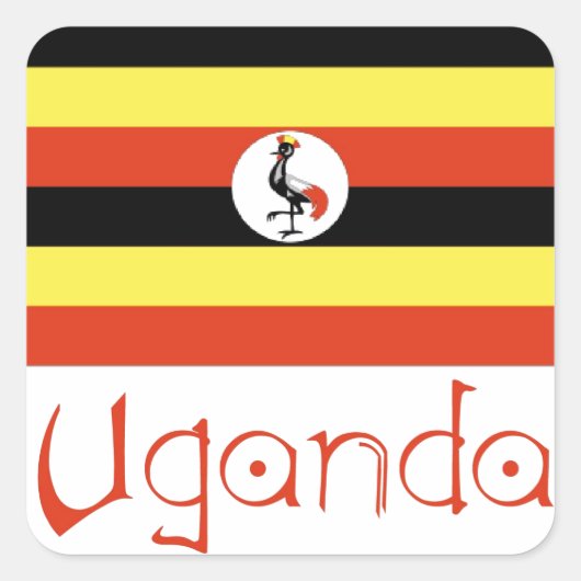 Oeganda Vierkante Sticker (Voorkant)