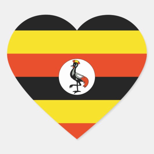 Oeganda Vlag Hart Sticker (Voorkant)