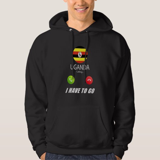 Oeganda Vlag Souvenir Oeganda Roept Is Aan Het Roe Hoodie (Voorkant)