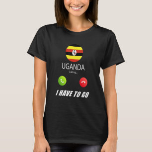 Oeganda Vlag Souvenir Oeganda Roept Is Aan Het Roe T-shirt