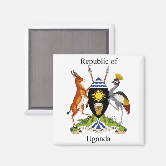 Oeganda - Wapenschild - Actueel Magneet (Voorkant / Achterkant)