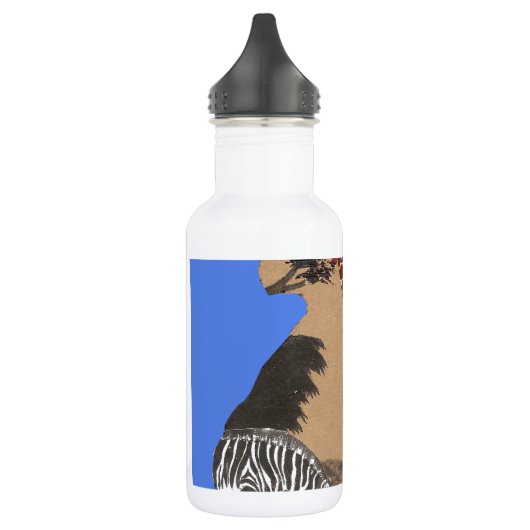 Oeganda Wildlife Kaart Kunst Afdrukken/Grafisch Waterfles (Links)