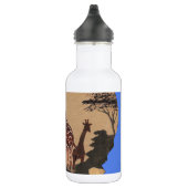 Oeganda Wildlife Kaart Kunst Afdrukken/Grafisch Waterfles (Rechts)