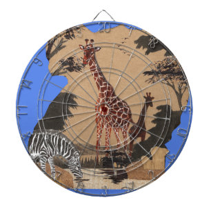 Oeganda Wildlife Kaart Kunstprint Dartbord