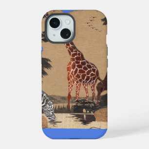 Oeganda Wildlife Kaart Kunstprint iPhone 15 Case