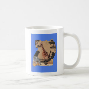 Oeganda Wildlife Kaart Kunstprint Koffiemok
