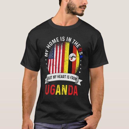 Oegandese Amerikaans patriothart komt van de Oegan T-shirt (Voorkant)