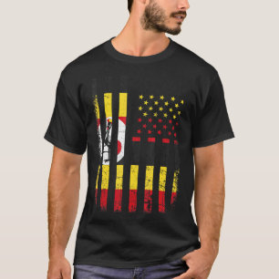Oegandese Amerikaanse vlag Oegandese Roots Oeganda T-shirt