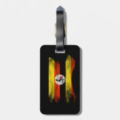 Oegandese vlag borstelslag, nationale vlag bagagelabel (Achterkant verticaal)