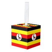 Oegandese vlag decoratie (Voorkant hoekig)