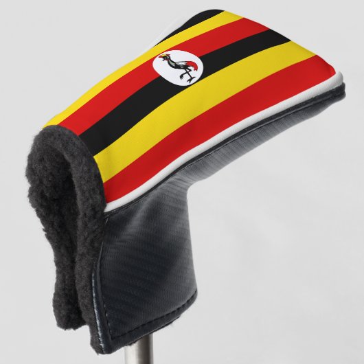 Oegandese vlag golfheadcover (3/4 voorkant)