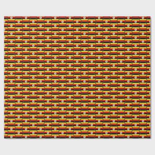 Oegandese vlag Honeycomb Wrapping Paper Cadeaupapier (Vlak)