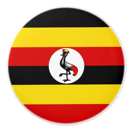 Oegandese vlag keramische knop (Voorkant)