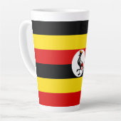Oegandese vlag latte mok (Linkerhoek)