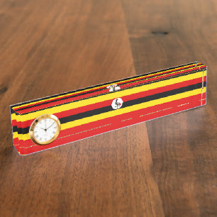 Oegandese vlag naambordje