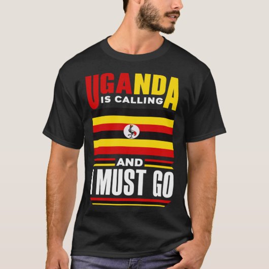 Oegandese vlag Oeganda roept en T-shirt (Voorkant)