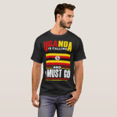 Oegandese vlag Oeganda roept en T-shirt (Voorkant volledig)