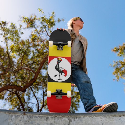 Oegandese vlag persoonlijk skateboard (Buiten 1)