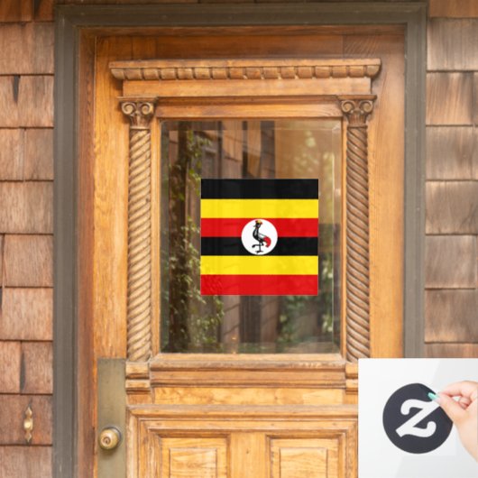Oegandese vlag raamsticker (Huis Deur)