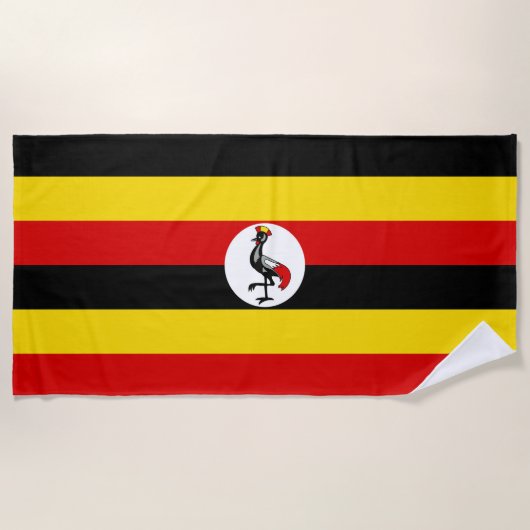 Oegandese vlag strandlaken (Voorkant)