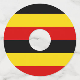 Oegandese vlag wijnglaslabel