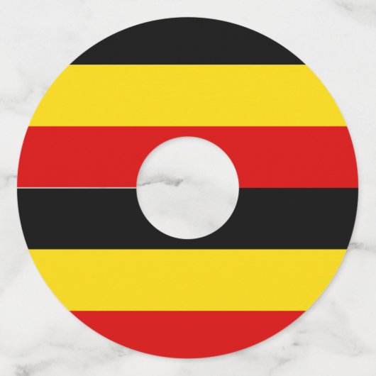 Oegandese vlag wijnglaslabel (Voorkant)