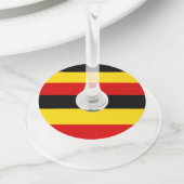 Oegandese vlag wijnglaslabel (Dichtbij)