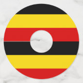 Oegandese vlag wijnglaslabel (Achterkant)