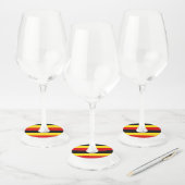 Oegandese vlag wijnglaslabel (Set)