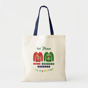 Oegandige kerstfeestdag 1e plaats winnaar tote bag