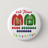 Oegandige kerstfeestdag 2e plaats winnaar ronde button 5,7 cm (Voorkant)
