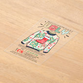 Oegandige kerstfeestdag acryl uitnodigingen (Laagn)