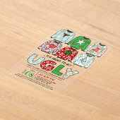 Oegandige kerstfeestdag acryl uitnodigingen (Laagn)