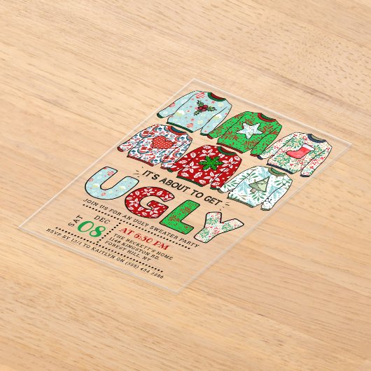 Oegandige kerstfeestdag acryl uitnodigingen (Laagn)