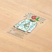 Oegandige kerstfeestdag acryl uitnodigingen (Laagn)